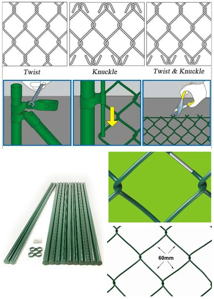 Ijzermateriaal en Diamond Hole Shape Chain Link-Omheining Garden Metal Fence