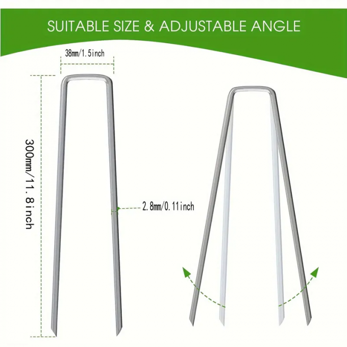 Insectennet Fixing Peg Turf Beveiliging SOD Stapels gegalvaniseerd stalen tuinnagel 2