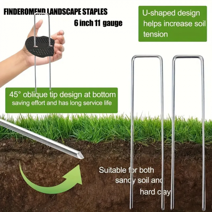 Insectennet Fixing Peg Turf Beveiliging SOD Stapels gegalvaniseerd stalen tuinnagel 3