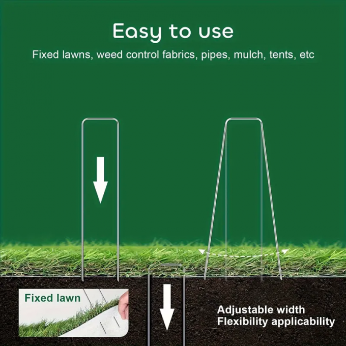 Insectennet Fixing Peg Turf Beveiliging SOD Stapels gegalvaniseerd stalen tuinnagel 4