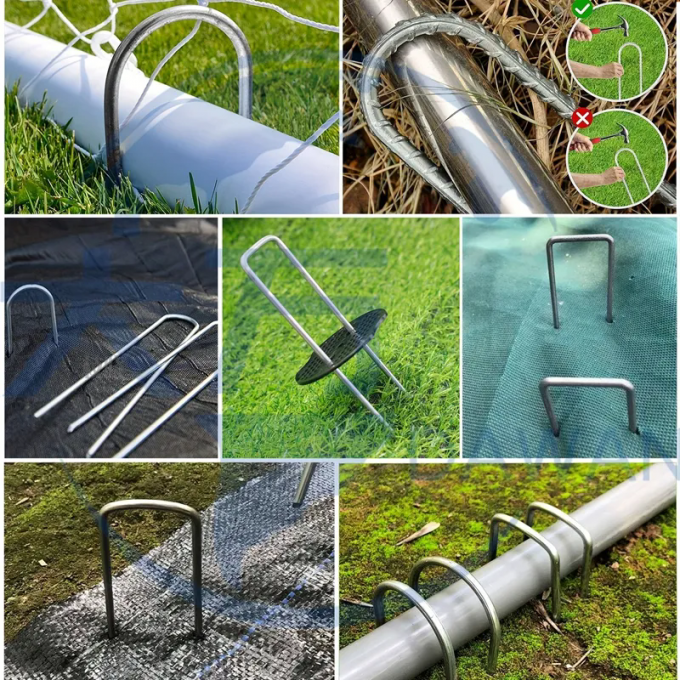 Insectennet Fixing Peg Turf Beveiliging SOD Stapels gegalvaniseerd stalen tuinnagel 6