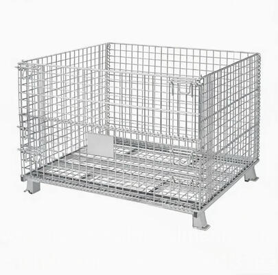 China Op maat gemaakte Stapelbare Opvouwbare Stalen Gelaste Heavy Duty Draadgaas Pallet Stillage Kooi