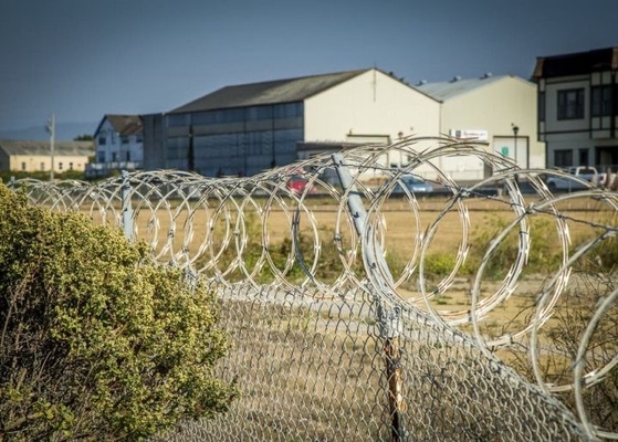 Warm gedompeld gegalvaniseerd prikkeldraad Bto-22 Concertina Razor Wire 450 mm spoeldiameter