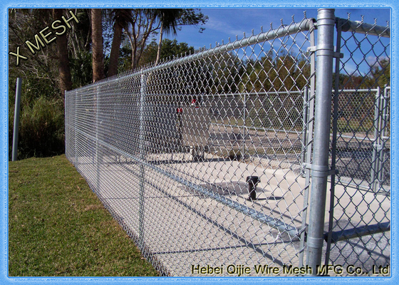 11 Gauge Chain Link Fence Fabric thermisch verzinkte staaldraad / palen