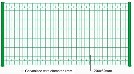 Hoogwaardig gelast gegalvaniseerd draadnet 6 Gauge Panel beveiliging Buig Tuinnet gelast gebogen 3D hek