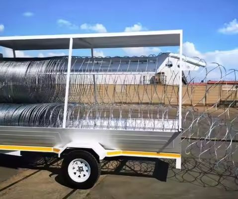 Razor Dire Mobile Security Barrier System Mobile Rapid Implementeer Razor Barrier Trailer