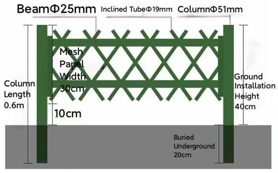 Rustvrij staal omheining gebogen gazon omheining PVC kunststof imitatie bamboe park tuin hek