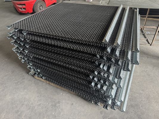 65mn met grote trekspanning haakte Gegalvaniseerde Geplooide Draad Mesh For Coal Mine Industry vast