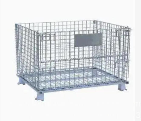 Heavy Duty Afneembare Invouwbare Rigiede Metalen Draad Mesh Cage Storage Stacking Containers