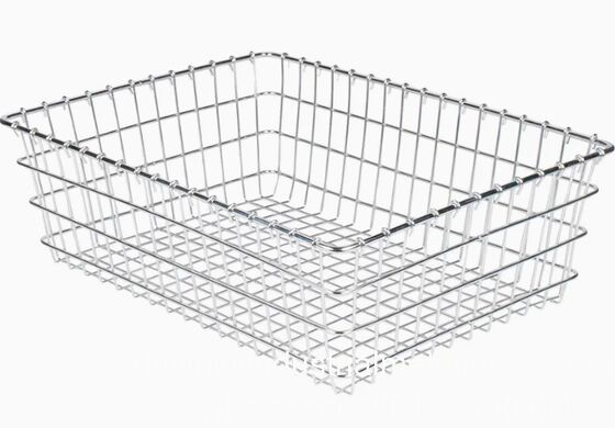 Food Grade Stainless Steel Basket Custom Size & Shape Handheld Wire Draining Basket for Sundries Storage, Dishes Draining, Fruits Drying