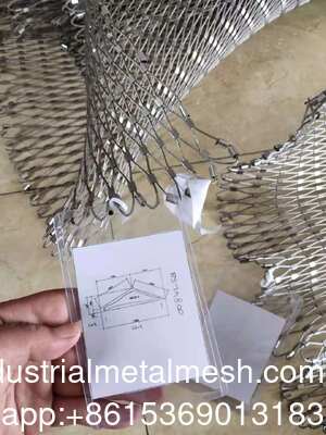 Groothandel 80*80MM 2MM Draaddiameter Diamantvormig 316 Roestvrij Staal Touw Net voor Helideck Veiligheid Geweven Op Maat Gemaakt