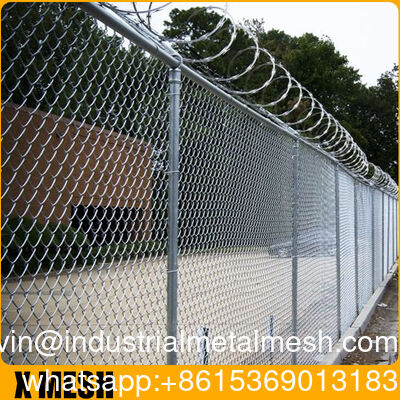 Met PVC gecoate kettingschakel, 1,8 m hoog x 30 m rol voor perimeterbescherming