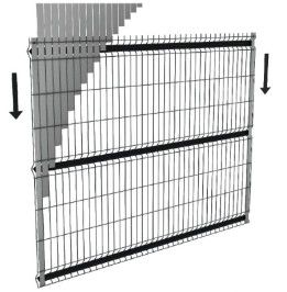 3D-ontwerp 60x60mm gebogen metalen hek voor tuin