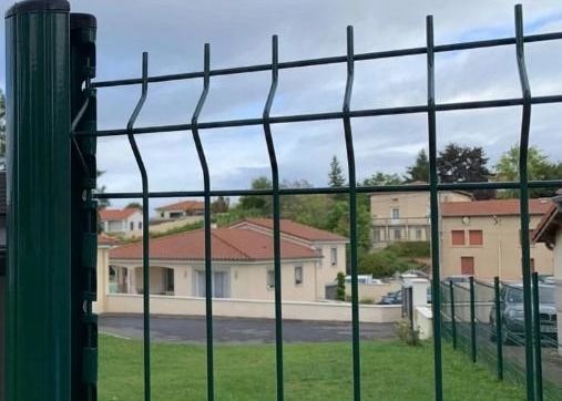 3d buigend gebogen tuin hek met perzik paal