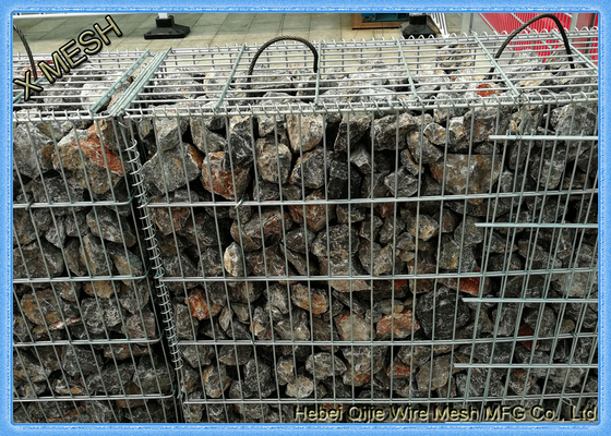 Gelabelde gelaste Gabion-manden met zinklaag, met stenen gevulde draadkorven Vierkant / Rechthoekig gat