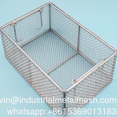 Inbrengen Ultrasone Reiniging Krimpdraad Mesh Sterilisatie Berging Roestvrij staal Aluminium Poets glad Medische apparatuur Container Tray Transportmand