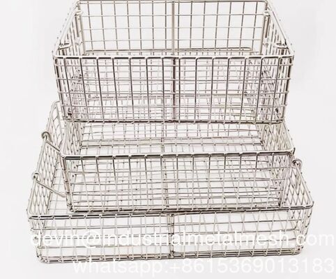 Rectangular Woven Wire Mesh Basket van roestvrij staal
