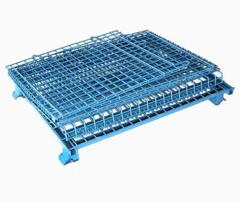 Gepoedercoate Transport Magazijn Industriële Opvouwbare Stapelbare Metalen Draadgaas Mand