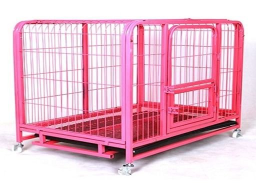 De roze van het de Draadnetwerk van het Kleurenmetaal van het de Hondkrat Opvouwbare de Kennelkooi kan Aangepast